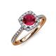 4 - Anne Desire Ruby and Diamond Halo Engagement Ring 