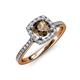 4 - Anne Desire Smoky Quartz and Diamond Halo Engagement Ring 