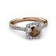 3 - Anne Desire Smoky Quartz and Diamond Halo Engagement Ring 