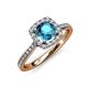 4 - Anne Desire London Blue Topaz and Diamond Halo Engagement Ring 
