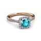 3 - Anne Desire London Blue Topaz and Diamond Halo Engagement Ring 