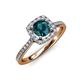 4 - Anne Desire Blue and White Diamond Halo Engagement Ring 
