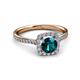3 - Anne Desire Blue and White Diamond Halo Engagement Ring 