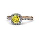 1 - Anne Desire Yellow and White Diamond Halo Engagement Ring 