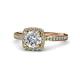 1 - Anne Desire Diamond Two Tone Halo Engagement Ring 