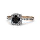 1 - Anne Desire Black and White Diamond Halo Engagement Ring 