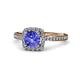 1 - Anne Desire Tanzanite and Diamond Halo Engagement Ring 
