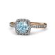 1 - Anne Desire Aquamarine and Diamond Halo Engagement Ring 