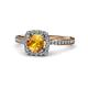 1 - Anne Desire Citrine and Diamond Halo Engagement Ring 