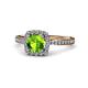 1 - Anne Desire Peridot and Diamond Halo Engagement Ring 