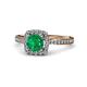 1 - Anne Desire Emerald and Diamond Halo Engagement Ring 