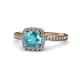 1 - Anne Desire London Blue Topaz and Diamond Halo Engagement Ring 