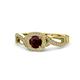 1 - Amy Desire 1.30 ctw Red Garnet Round (6.50 mm) & Natural Diamond Round (1.10 mm) Swirl Halo Engagement Ring 