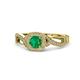 1 - Amy Desire 1.05 ctw Emerald Round (6.00 mm) & Natural Diamond Round (1.10 mm) Swirl Halo Engagement Ring 