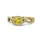 1 - Amy Desire 1.25 ctw Yellow Diamond Round (6.50 mm) & Natural Diamond Round (1.10 mm) Swirl Halo Engagement Ring 