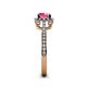 6 - Anne Desire Pink Tourmaline and Diamond Halo Engagement Ring 