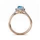 5 - Anne Desire Blue Topaz and Diamond Halo Engagement Ring 