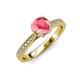 4 - Aziel Desire Pink Tourmaline and Diamond Solitaire Plus Engagement Ring 