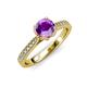 4 - Aziel Desire Amethyst and Diamond Solitaire Plus Engagement Ring 