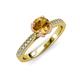 4 - Aziel Desire Citrine and Diamond Solitaire Plus Engagement Ring 