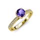4 - Aziel Desire Iolite and Diamond Solitaire Plus Engagement Ring 