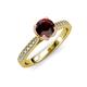 4 - Aziel Desire Red Garnet and Diamond Solitaire Plus Engagement Ring 