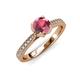 4 - Aziel Desire Rhodolite Garnet and Diamond Solitaire Plus Engagement Ring 