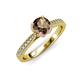 4 - Aziel Desire Smoky Quartz and Diamond Solitaire Plus Engagement Ring 