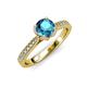 4 - Aziel Desire London Blue Topaz and Diamond Solitaire Plus Engagement Ring 