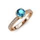 4 - Aziel Desire London Blue Topaz and Diamond Solitaire Plus Engagement Ring 