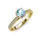 4 - Aziel Desire Aquamarine and Diamond Solitaire Plus Engagement Ring 