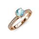 4 - Aziel Desire Aquamarine and Diamond Solitaire Plus Engagement Ring 