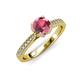 4 - Aziel Desire Rhodolite Garnet and Diamond Solitaire Plus Engagement Ring 