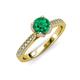 4 - Aziel Desire Emerald and Diamond Solitaire Plus Engagement Ring 