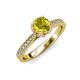 4 - Aziel Desire Yellow and White Diamond Solitaire Plus Engagement Ring 
