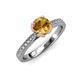 4 - Aziel Desire Citrine and Diamond Solitaire Plus Engagement Ring 