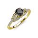 4 - Katelle Desire Black and White Diamond Engagement Ring 