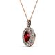 2 - Calice Ruby and Diamond Double Halo Pendant 