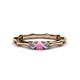 1 - Twyla Diamond and Pink Sapphire Three Stone Ring 