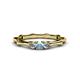 1 - Twyla Diamond and Aquamarine Three Stone Ring 