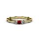 1 - Twyla Diamond and Ruby Three Stone Ring 