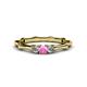 1 - Twyla Diamond and Pink Sapphire Three Stone Ring 