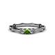 1 - Twyla Diamond and Green Garnet Three Stone Ring 