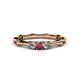 1 - Twyla Diamond and Rhodolite Garnet Three Stone Ring 