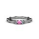 1 - Twyla Diamond and Pink Sapphire Three Stone Ring 