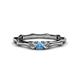 1 - Twyla Diamond and Blue Topaz Three Stone Ring 