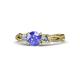 1 - Alika Signature Tanzanite and Diamond Three Stone Engagement Ring 