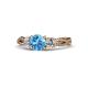1 - Alika Signature Blue Topaz and Diamond Three Stone Engagement Ring 