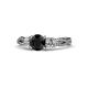 1 - Alika Signature Black and White Diamond Three Stone Engagement Ring 