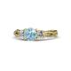 1 - Alika Signature Aquamarine and Diamond Three Stone Engagement Ring 